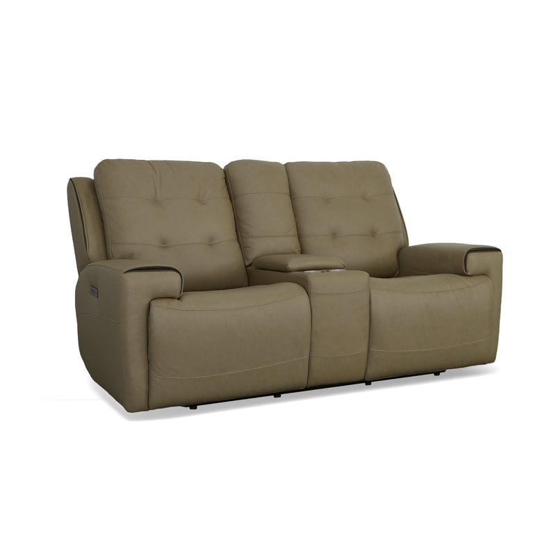 Iris Reclining Power Loveseat with Console by Flexsteel