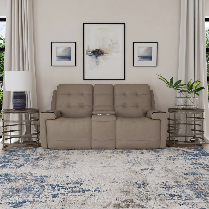 Iris Reclining Power Loveseat with Console by Flexsteel