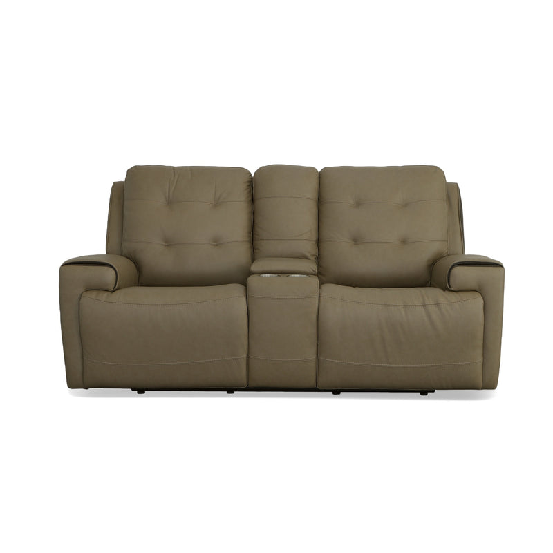 Iris Reclining Power Loveseat with Console by Flexsteel
