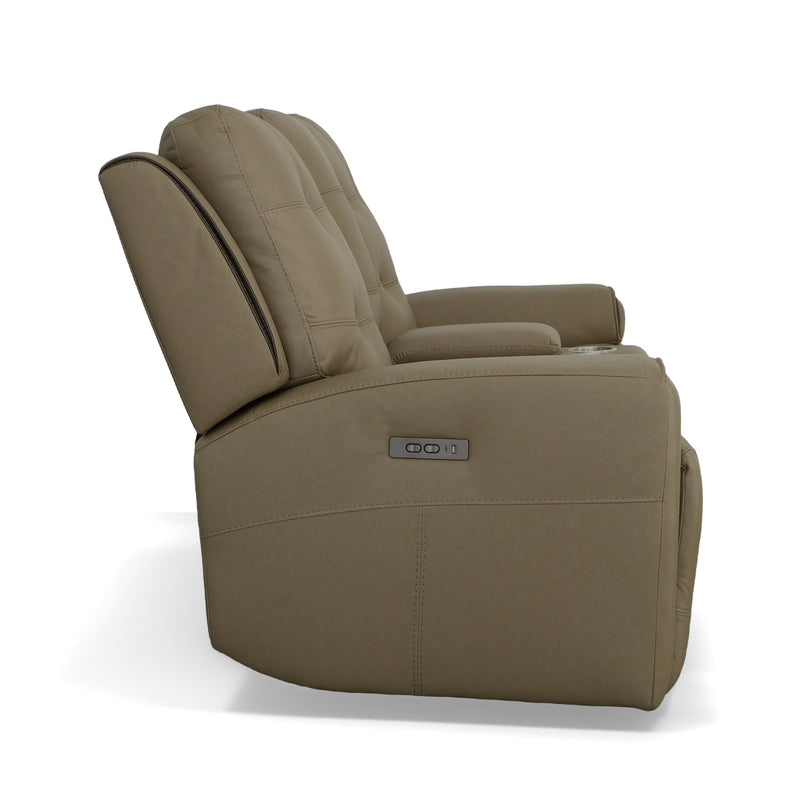 Iris Reclining Power Loveseat with Console by Flexsteel