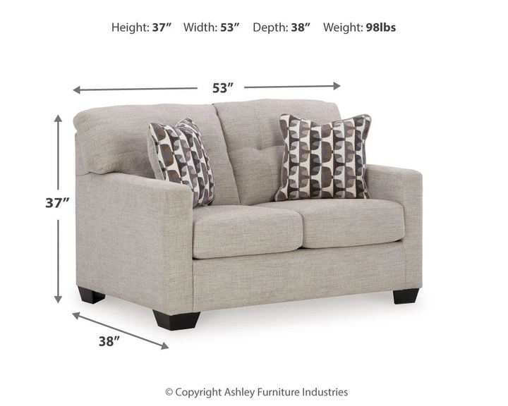 Mahoney Loveseat in Pebble Color by Ashley