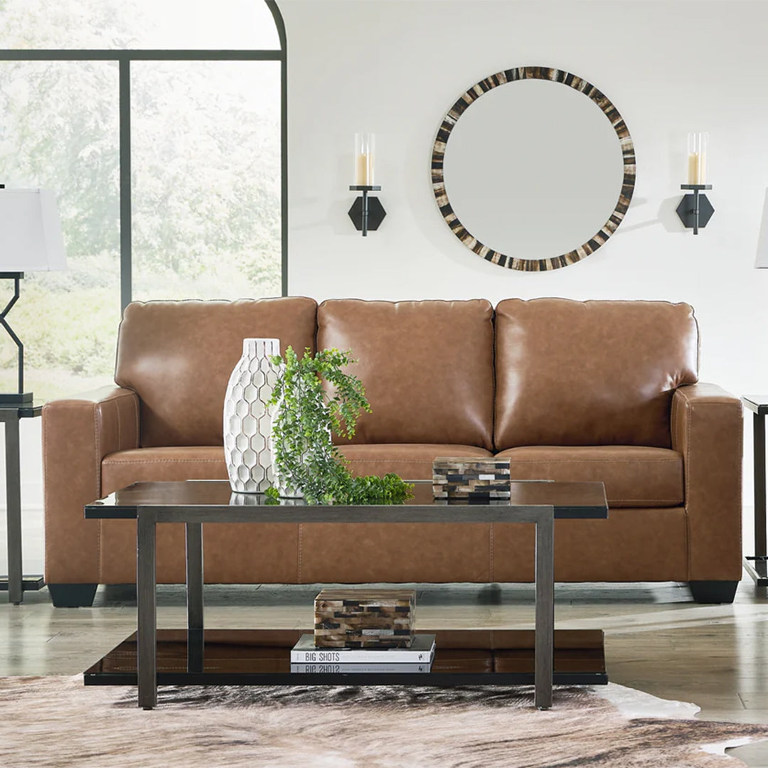 Bolsena Caramel Leather Sofa by Ashley