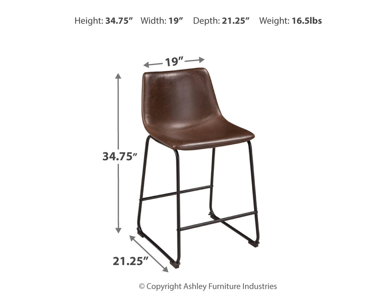 Centiar Counter Bar Stool Brown by Ashley