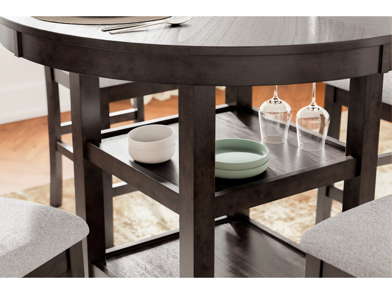 Langwest Counter Height Dining Table with 4 Stools by Ashley