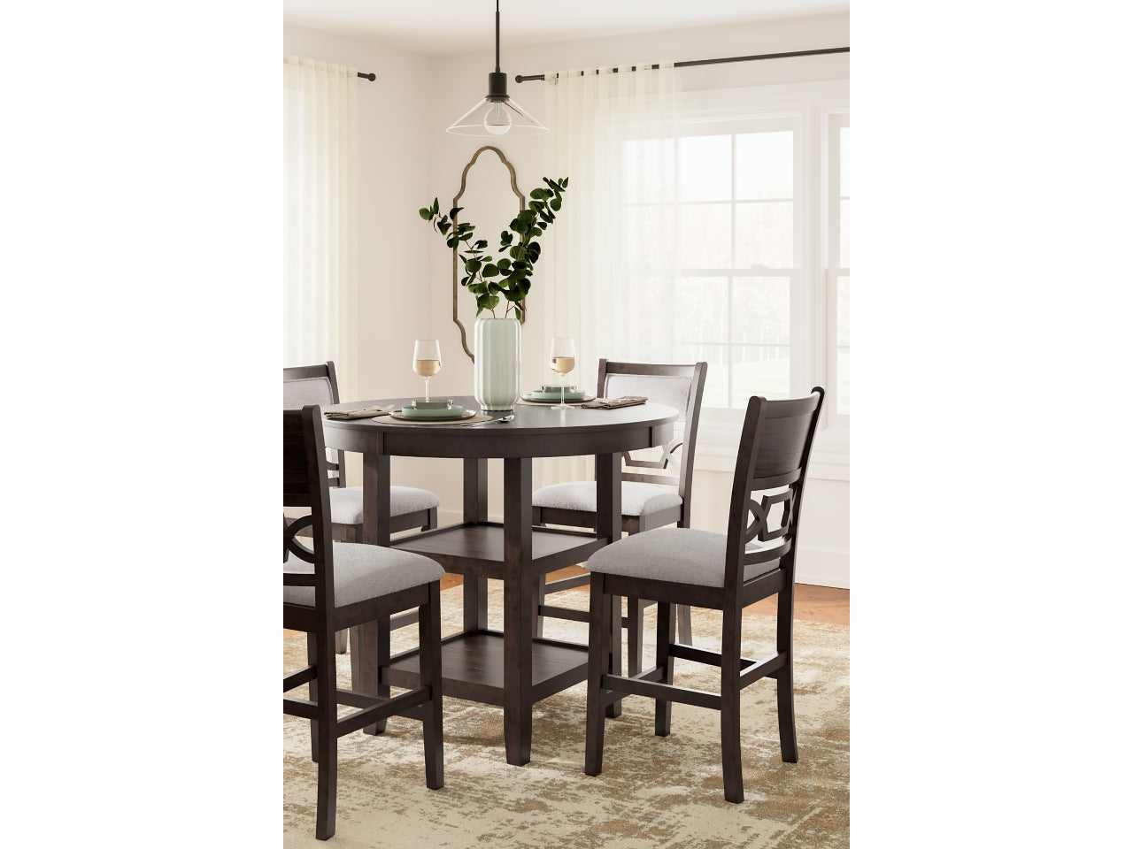Langwest Counter Height Dining Table with 4 Stools by Ashley