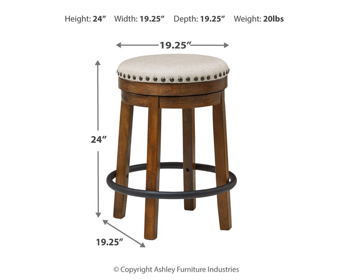 Valebeck Counter Height Upholstered Backless Bar Stool by Ashley