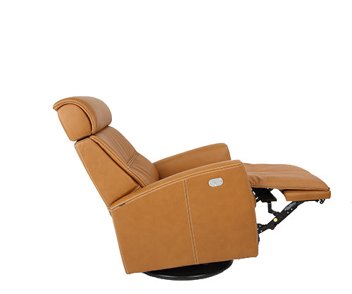 Milan Power Swing Relaxer Recliner in Vintage Cognac by Fjords
