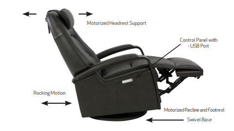 Helsinki Small Manual Swing Recliner in Tan by Fjords