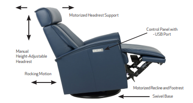 Venice Power Swing Recliner in Storm by Fjords