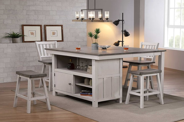 Pub Island with 4 Swivel Bar Stools by Allwood Furniture