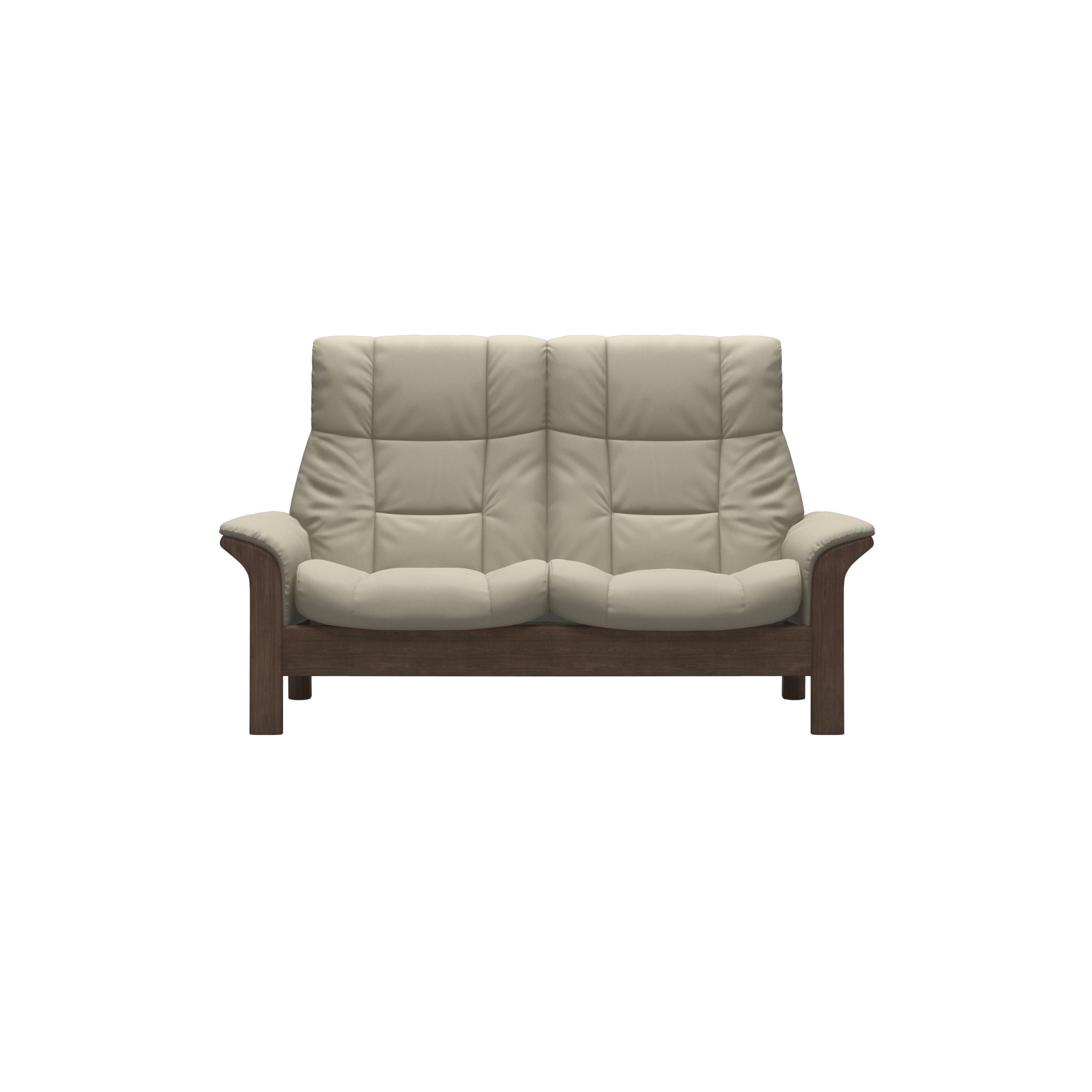 Stressless® Buckingham Highback Loveseat in Grey/Walnut Base