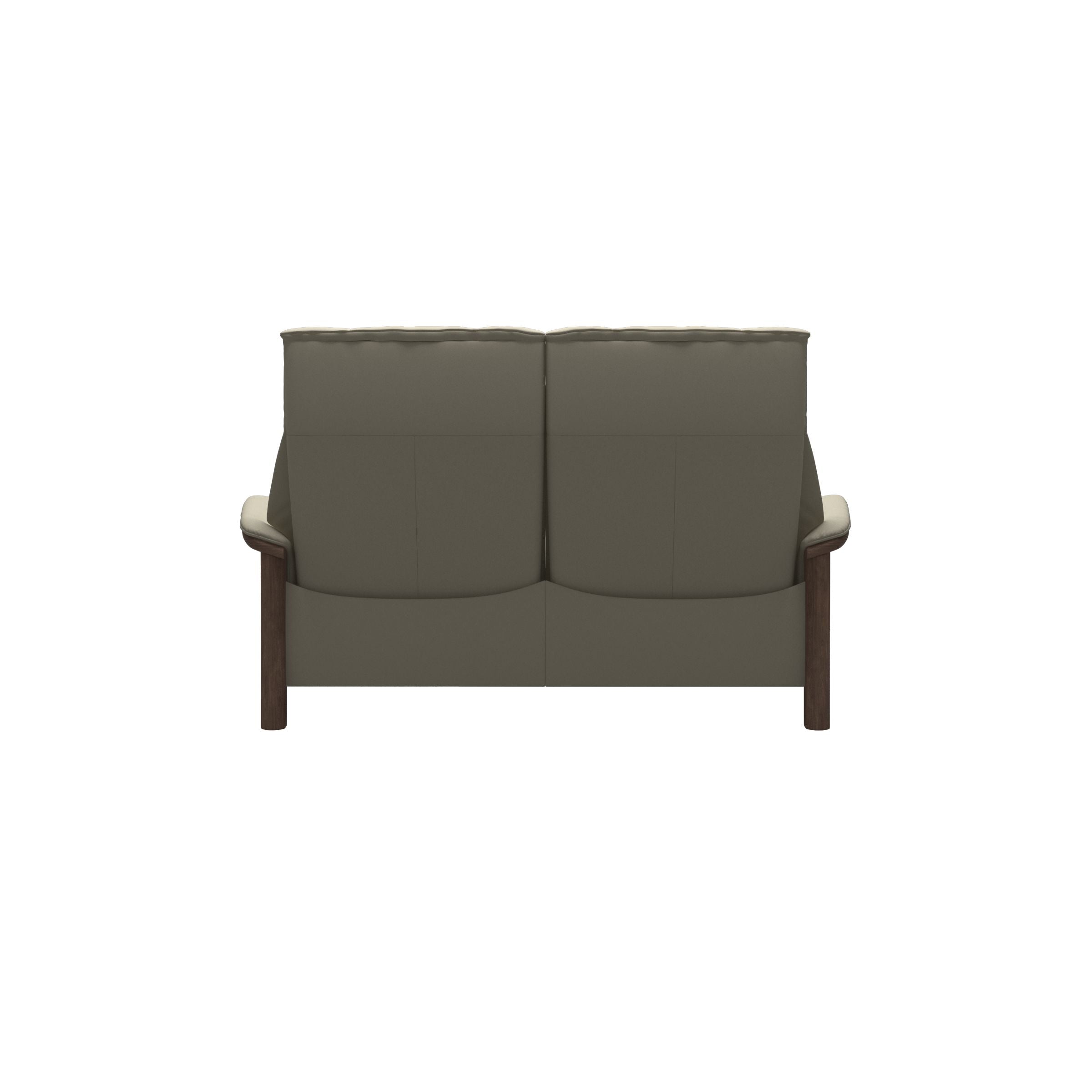 Stressless® Buckingham Highback Loveseat in Grey/Walnut Base