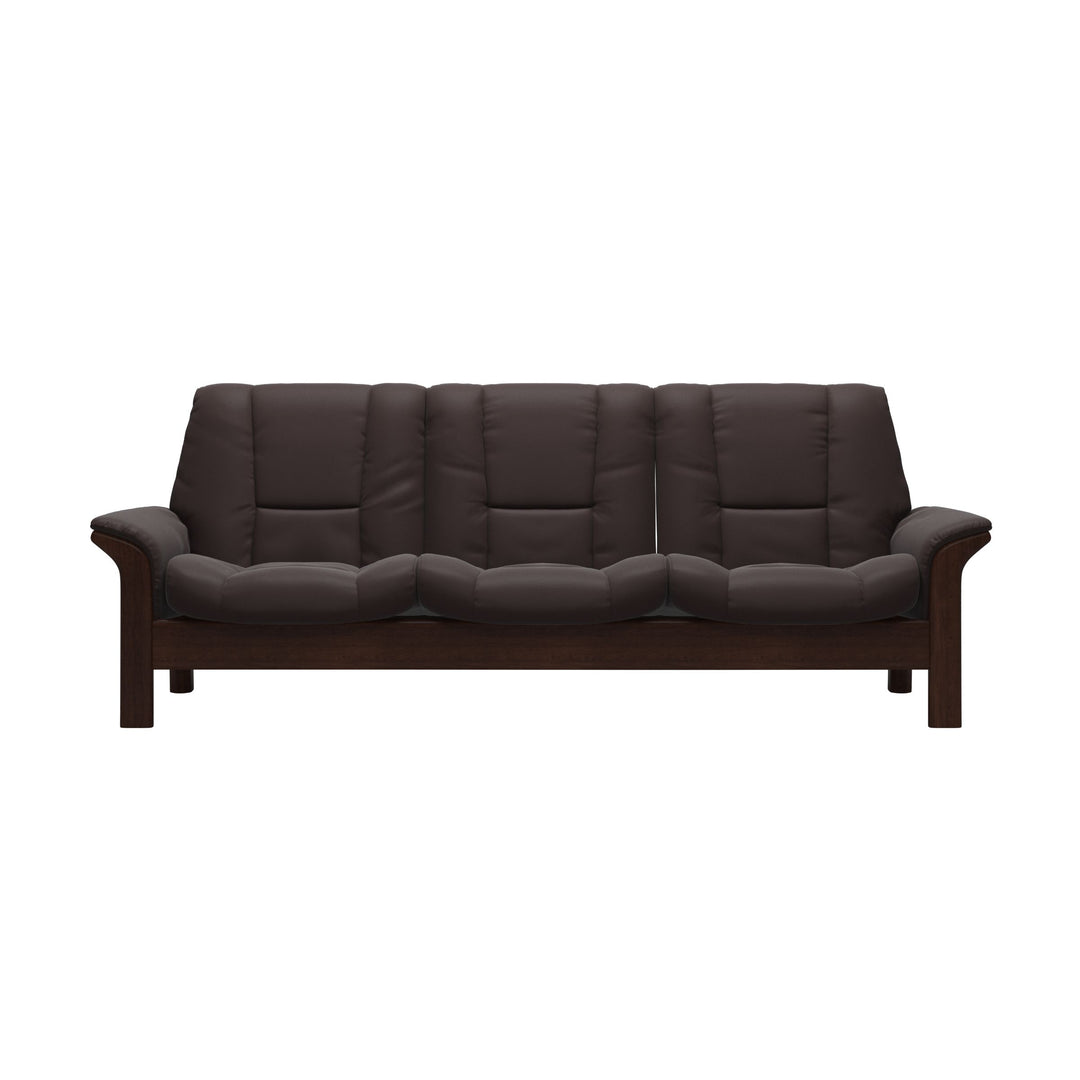 Stressless® Buckingham Lowback Sofa in Chocolate/Brown Base