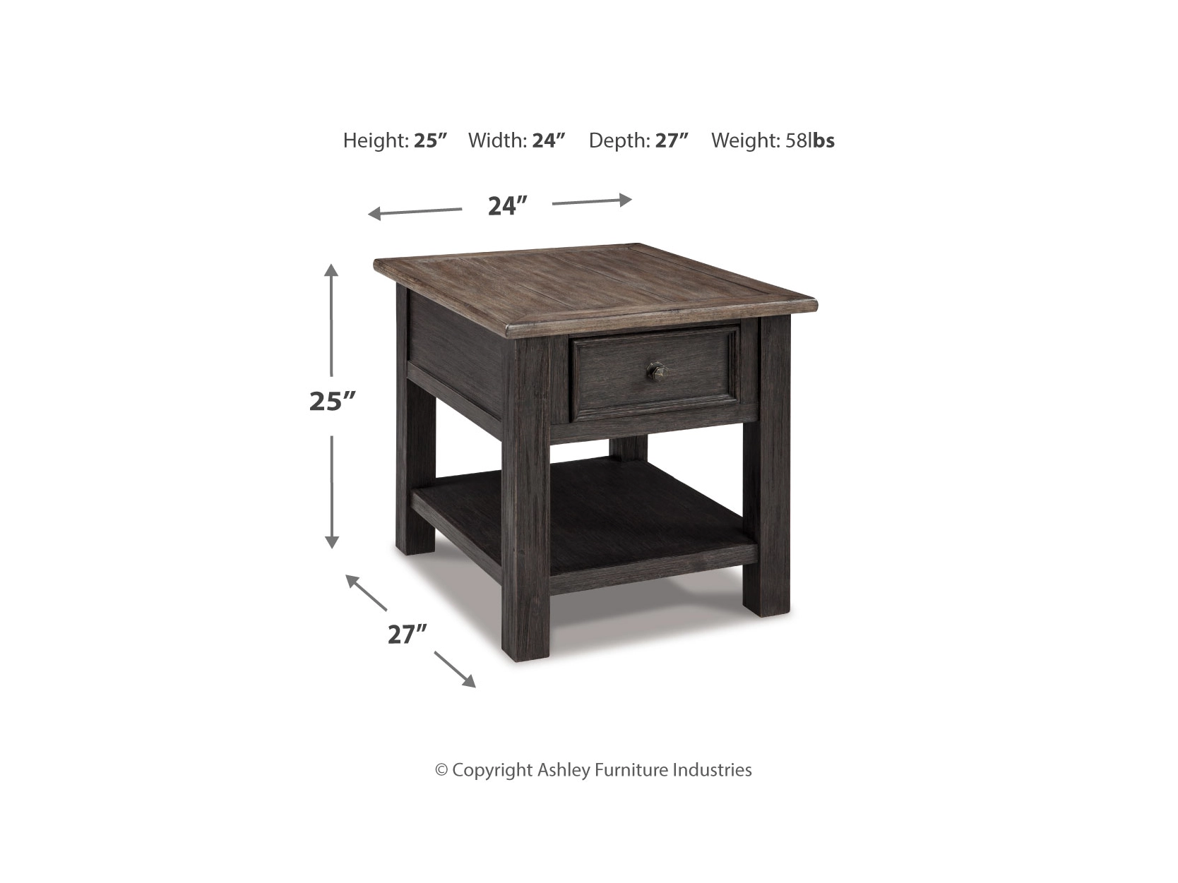 Tyler Creek Recktangle End Table by Ashley