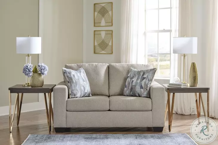 Deltona Parchment Brown/Beige Loveseat by Ashley