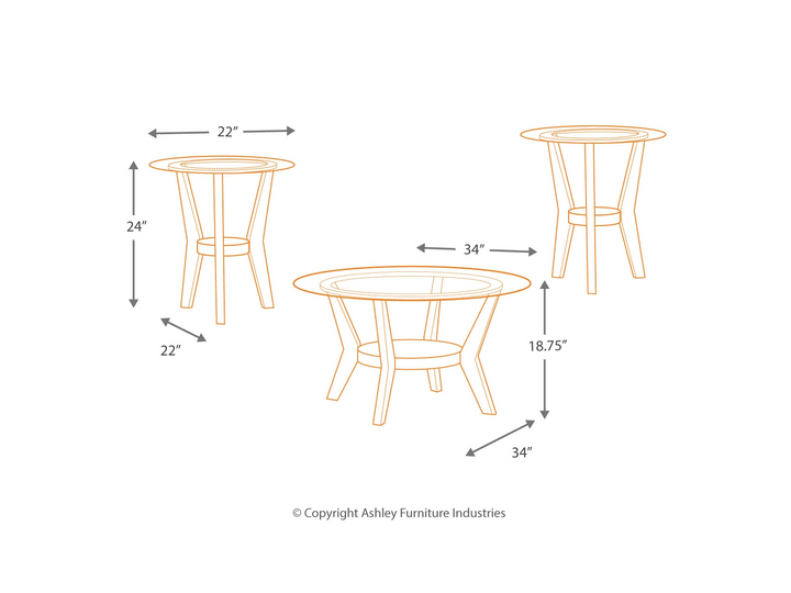 Fanteli Set of 3 Tables by Ashley