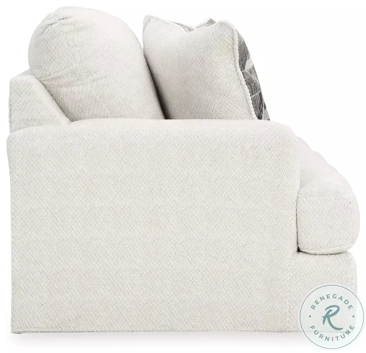 Karinne Linen White Loveseat by Ashley