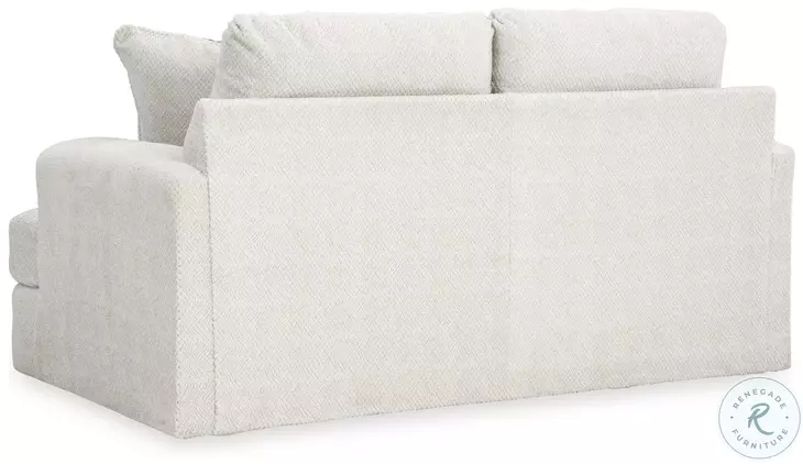 Karinne Linen White Loveseat by Ashley
