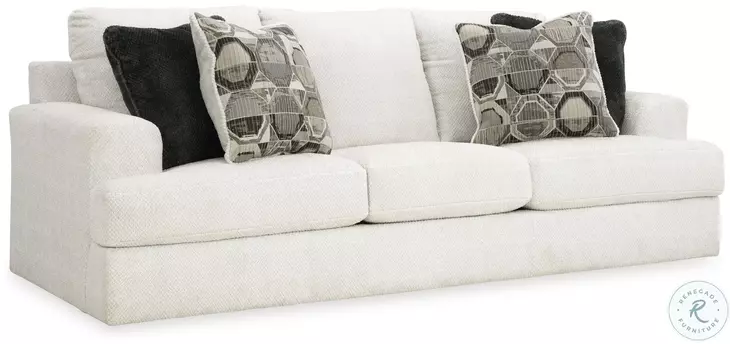Karinne Linen White Sofa by Ashley