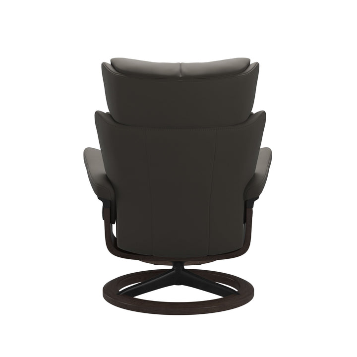 Clearance: Stressless Medium Magic Signature Base Recliner with Ottoman in Paloma Metal Grey