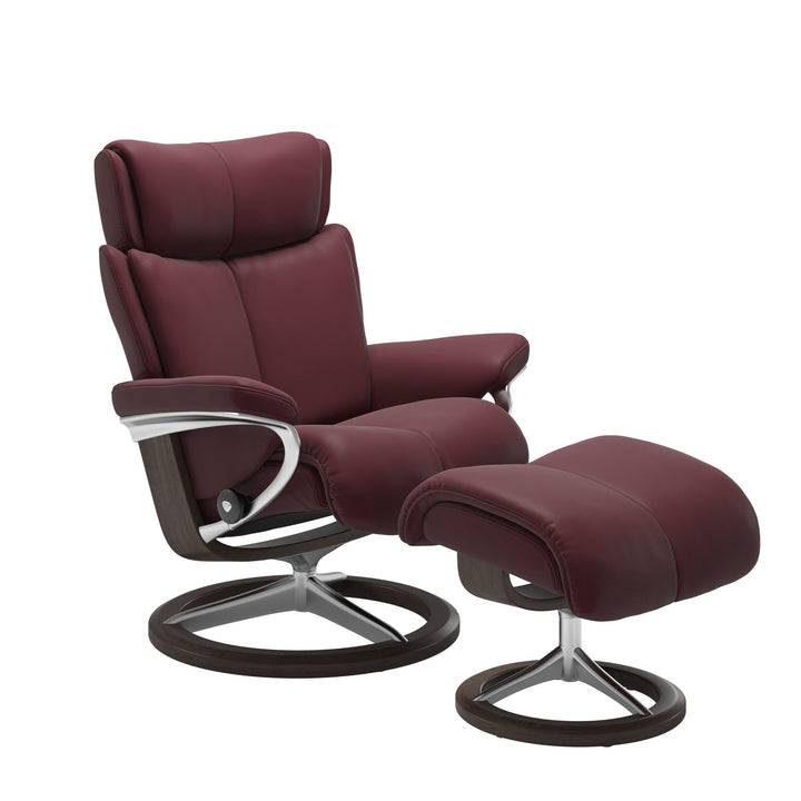 Stressless Magic Chair and Ottoman Small in  Batick Bordeaux