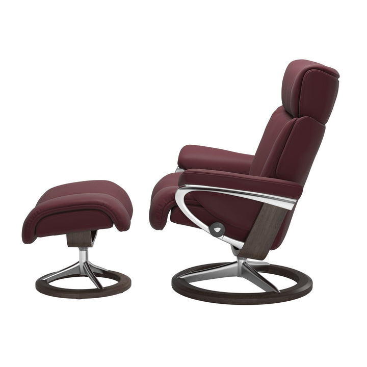Stressless Magic Chair and Ottoman Small in  Batick Bordeaux