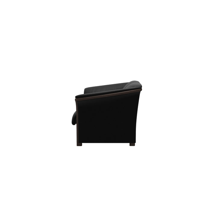 Stressless® Manhattan Loveseat in Black/Wenge Base