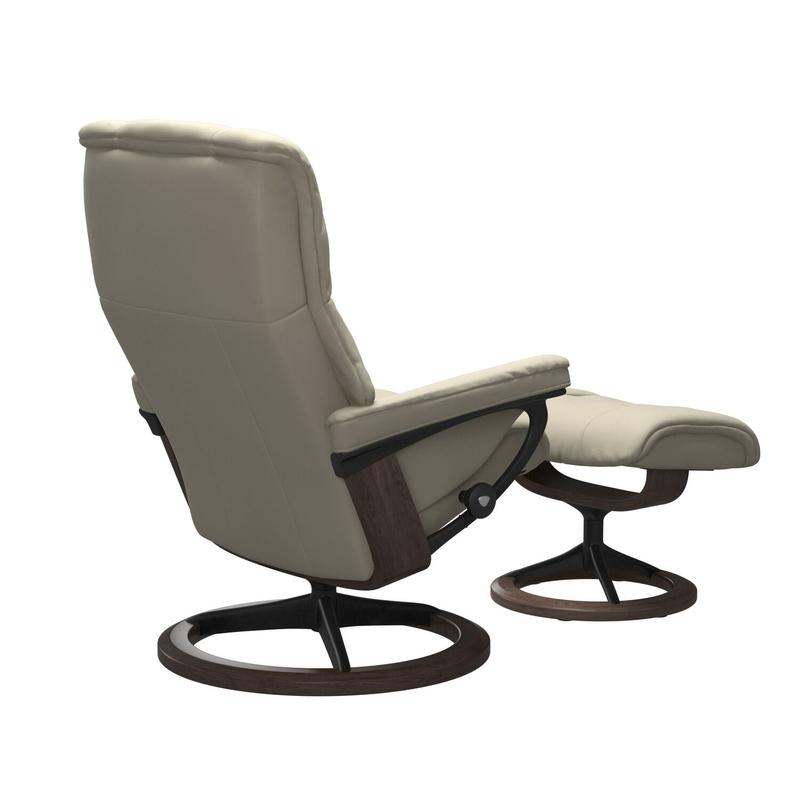 Stressless® Mayfair Chair and Ottoman Small Classic Base Chair in Taupe