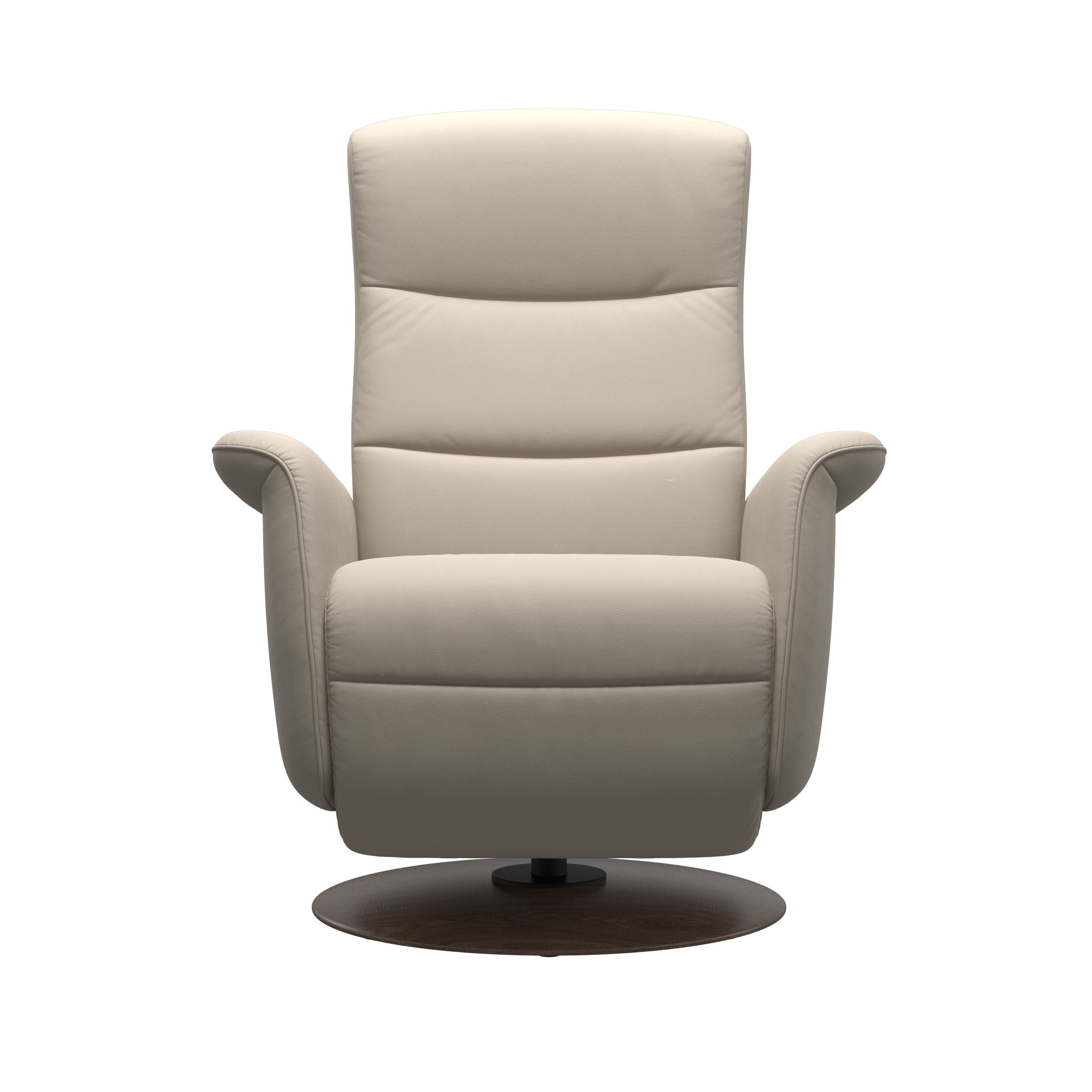 Stressless® Mike Power Recliner Chair Small in Fog/Walnut Base