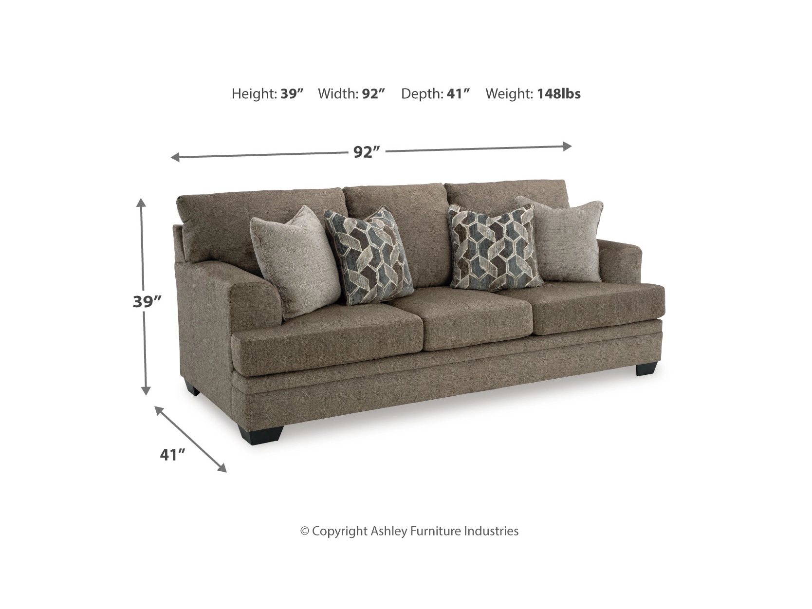 Stonemeade Fabric Sofa in Nutmeg by Ashley