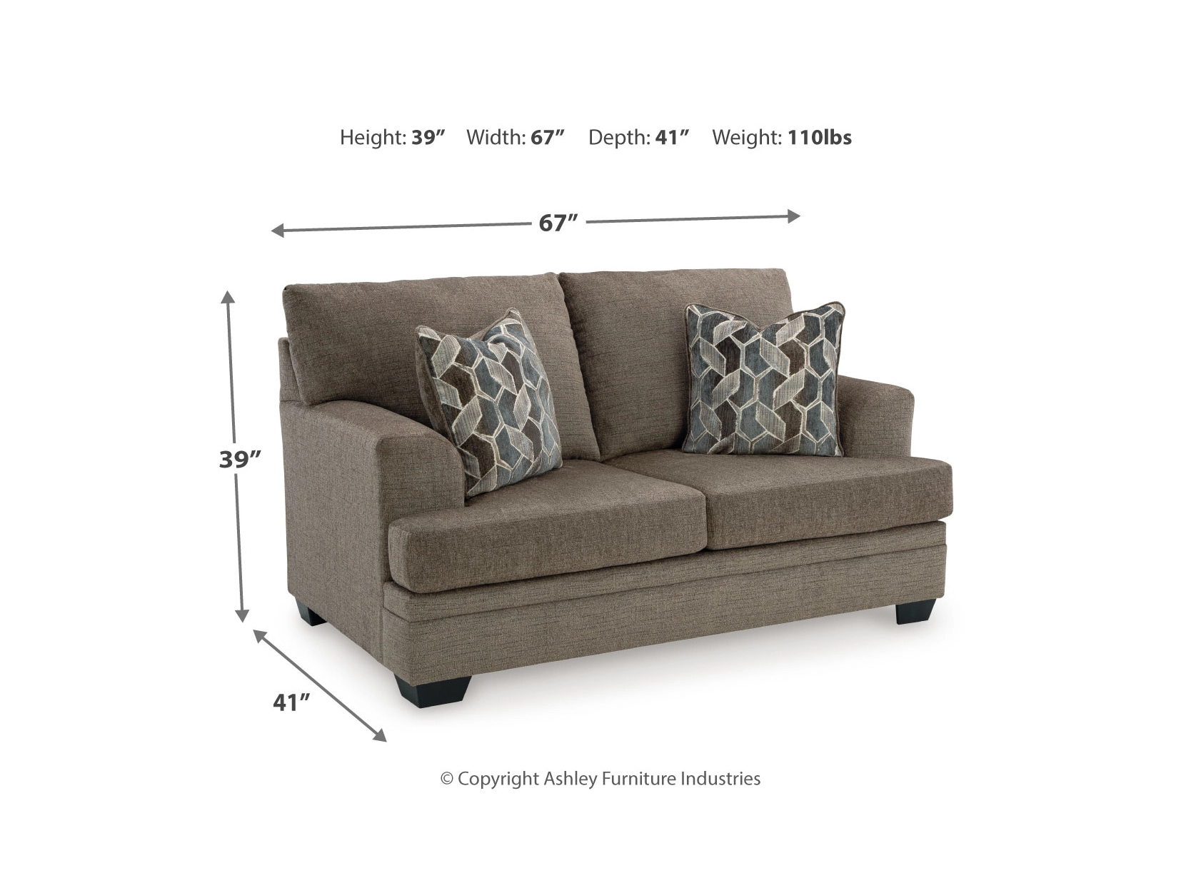 Stonemeade Fabric Loveseat in Nutmeg by Ashley