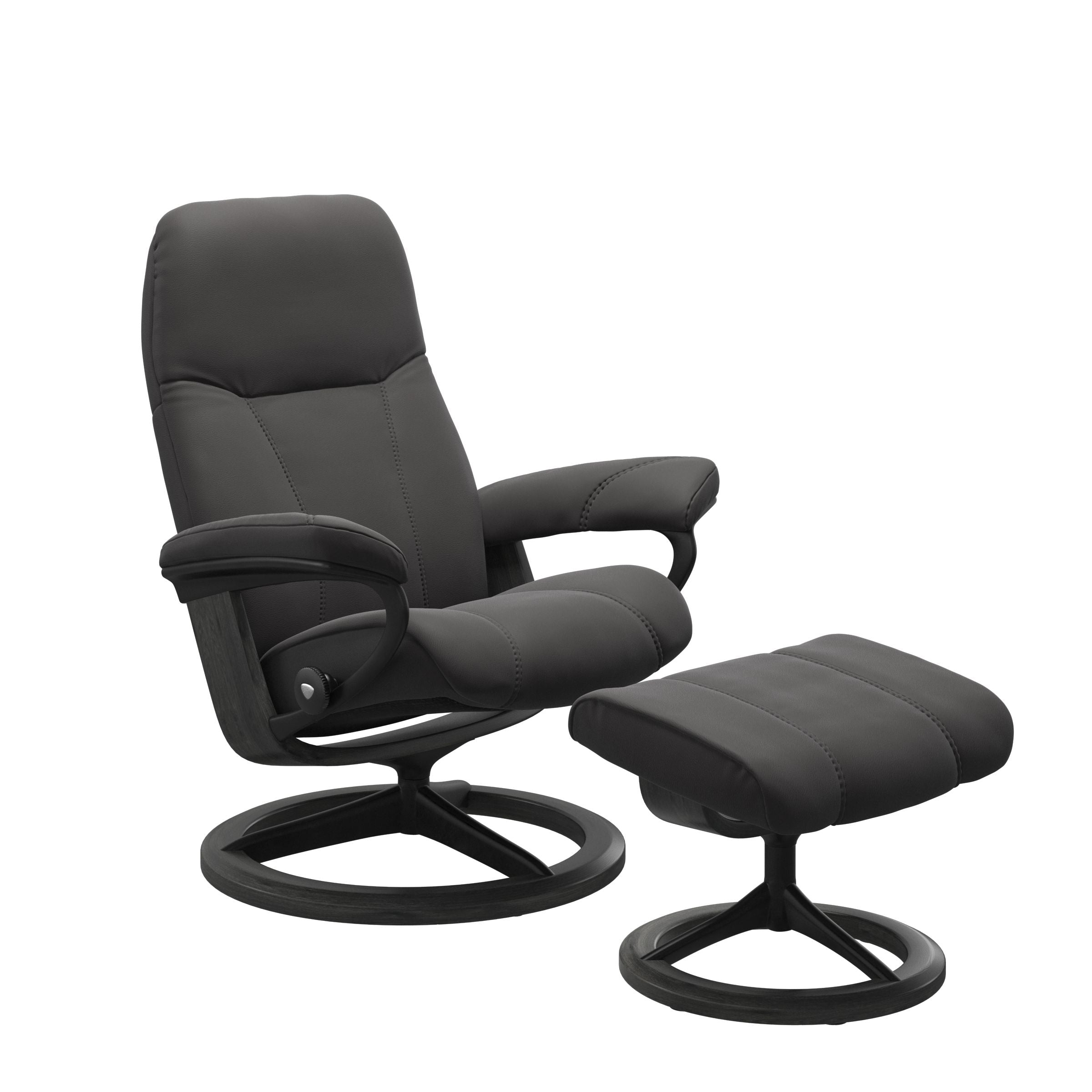 Stressless Consul Chair and Ottoman Large in Rock