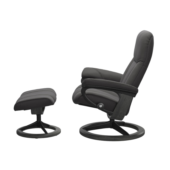 Stressless Consul Chair and Ottoman Large in Rock