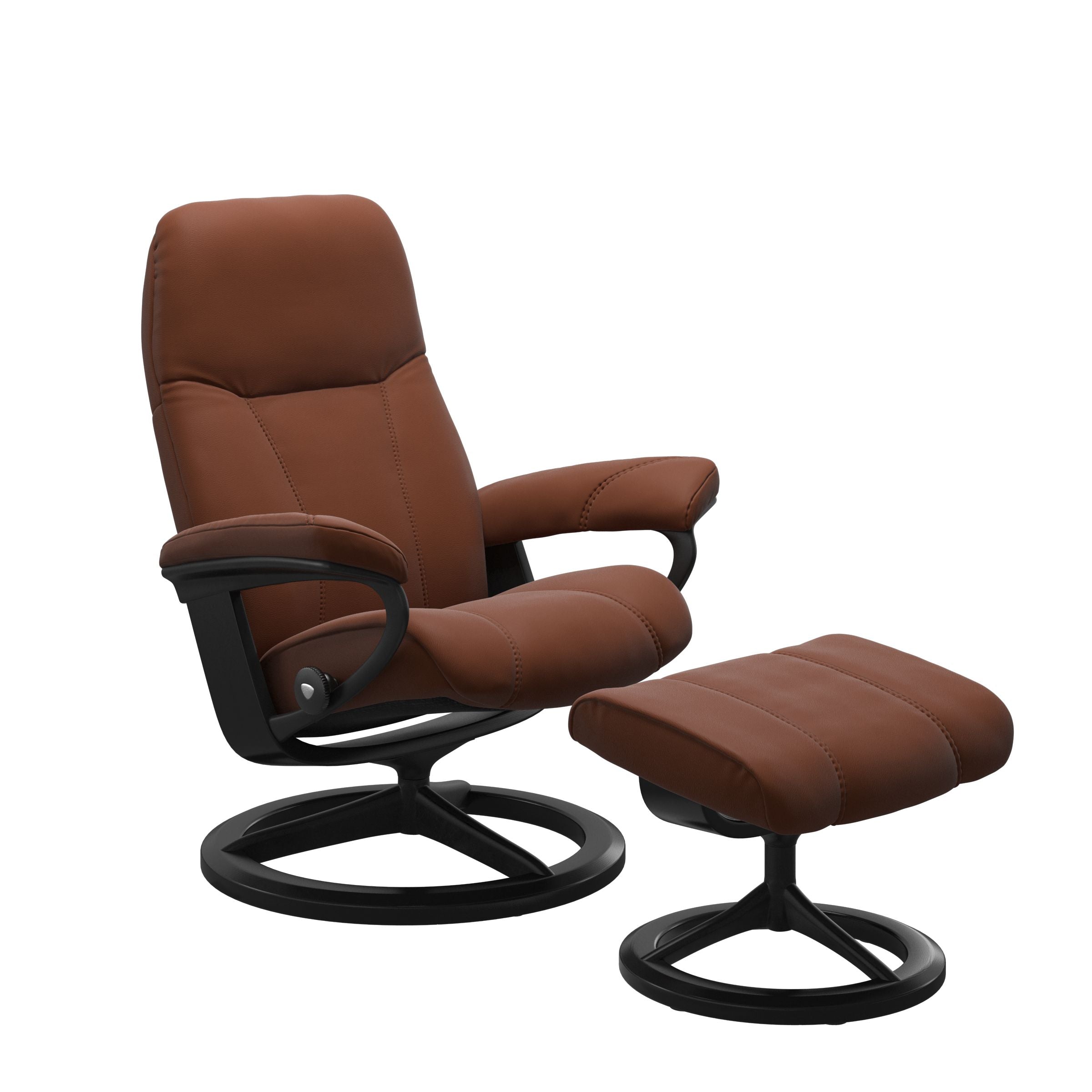 Stressless Consul Chair and Ottoman Medium in Copper