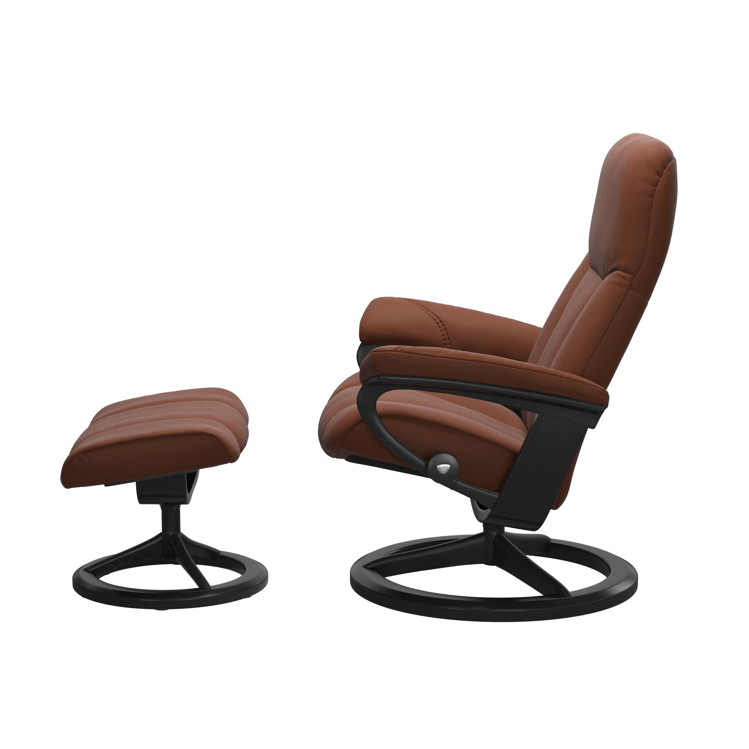 Stressless Consul Chair and Ottoman Medium in Copper