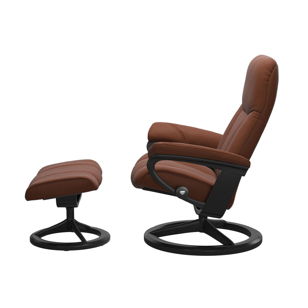 Stressless Consul Chair and Ottoman Medium in Copper
