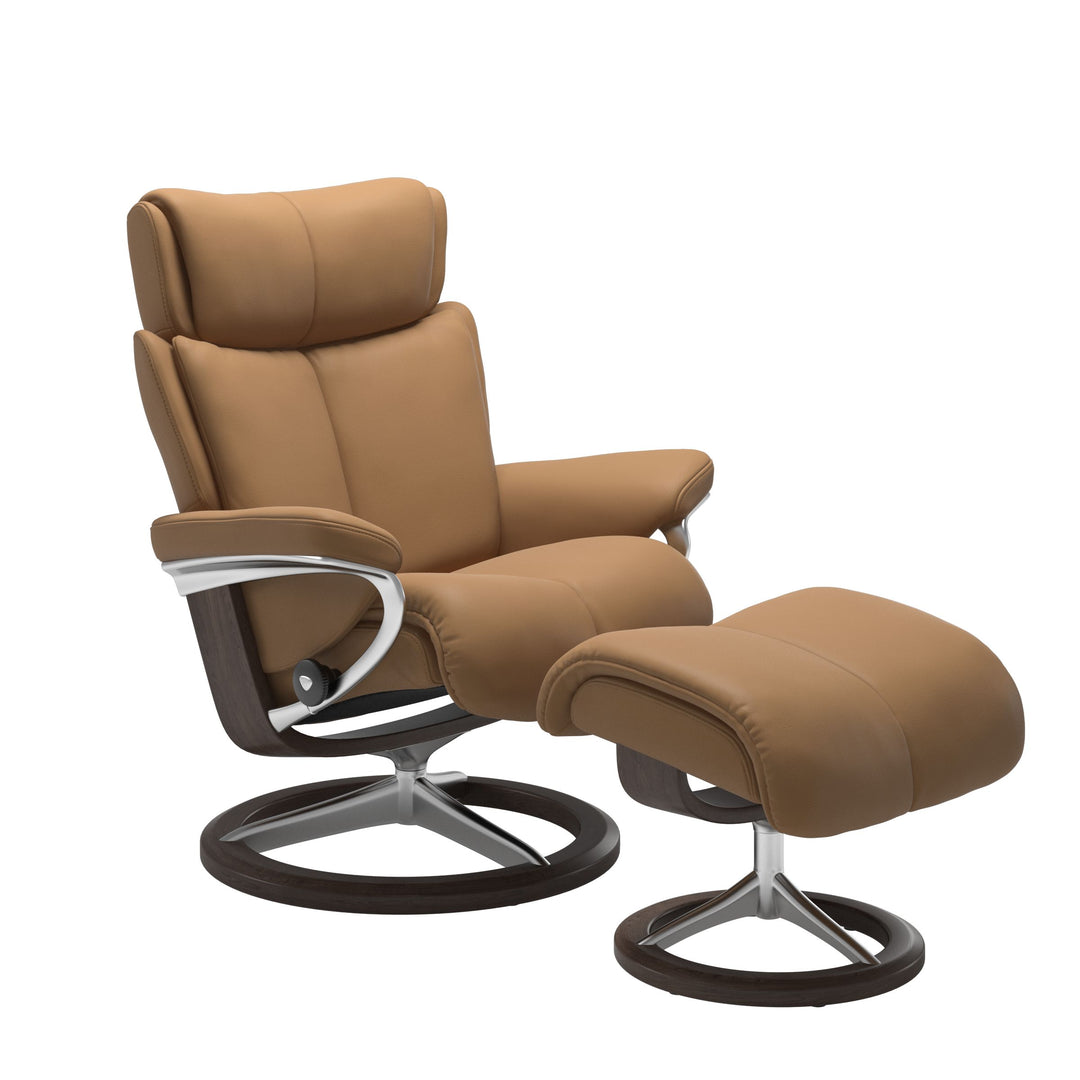 Stressless Magic Chair and Ottoman Small in Taupe