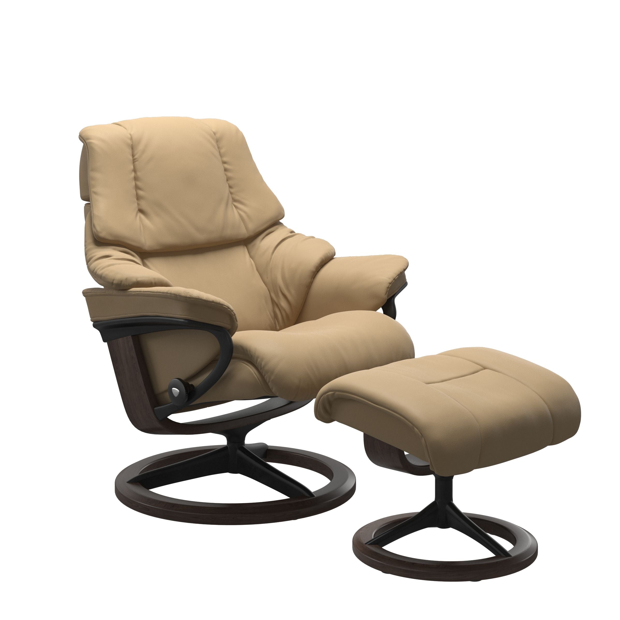 Stressless Reno Chair and Ottoman Small in Mushroom