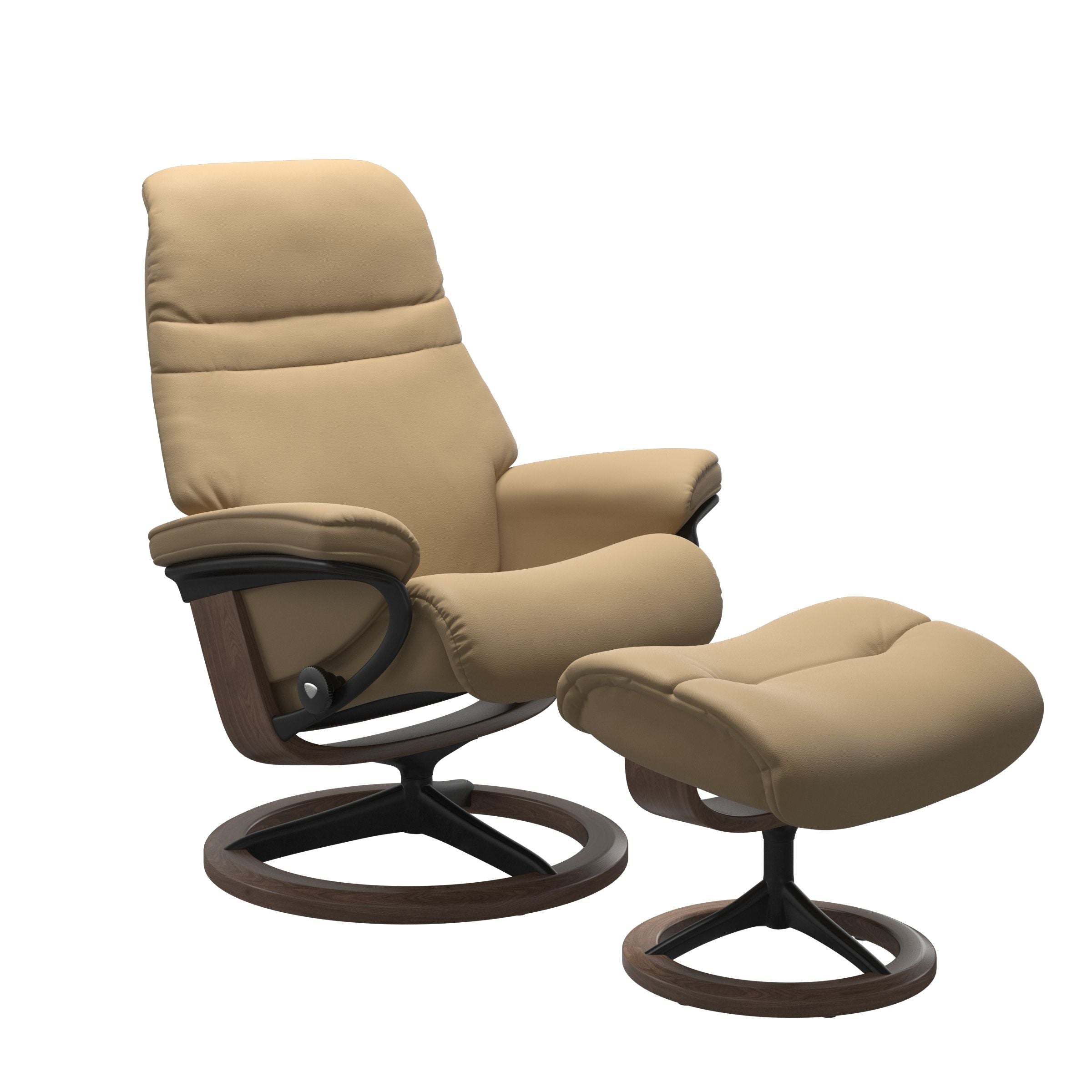 Stressless Sunrise Chair and Ottoman Large in Sand