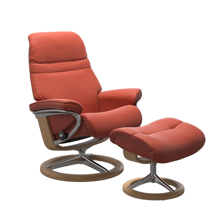 Stressless Sunrise Chair and Ottoman Small in Henna