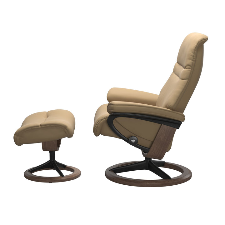 Stressless Sunrise Chair and Ottoman Large in Sand