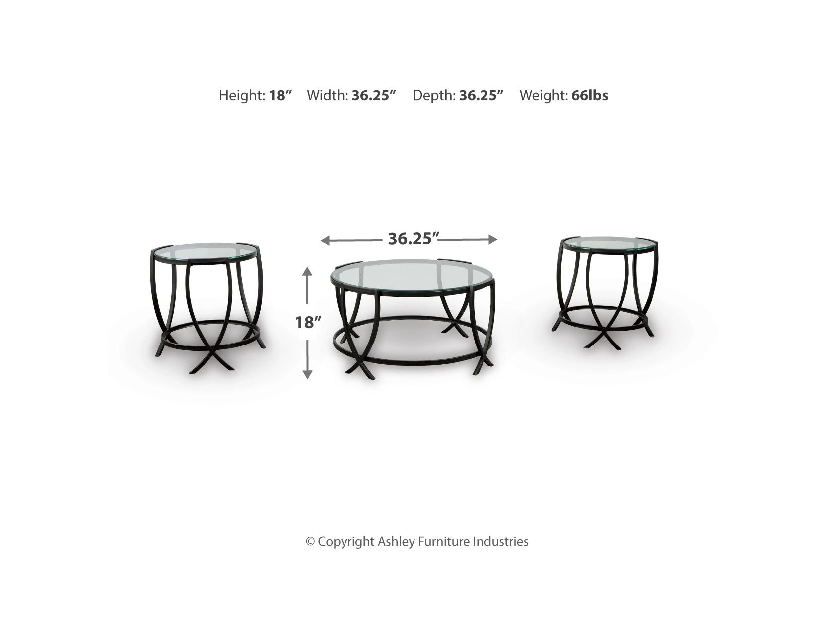 Tarrin Set of 3 Tables by Ashley