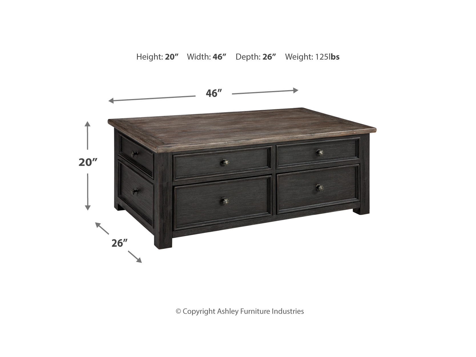 Tyler Creek Coffee Table with Lift Top by Ashley